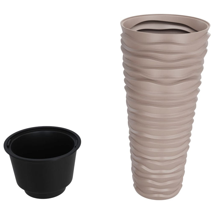 Jardinieră cu interior detașabil, mocha, 18/45 L, PP canelat - WALTI WALTI