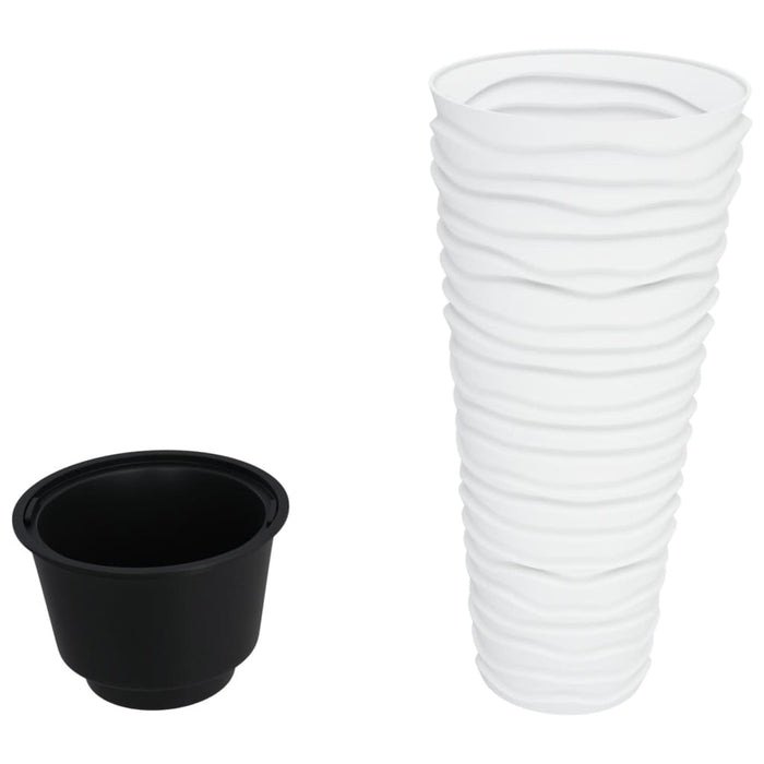Jardinieră cu interior detașabil, alb, 18 / 45 L, PP canelat WALTI