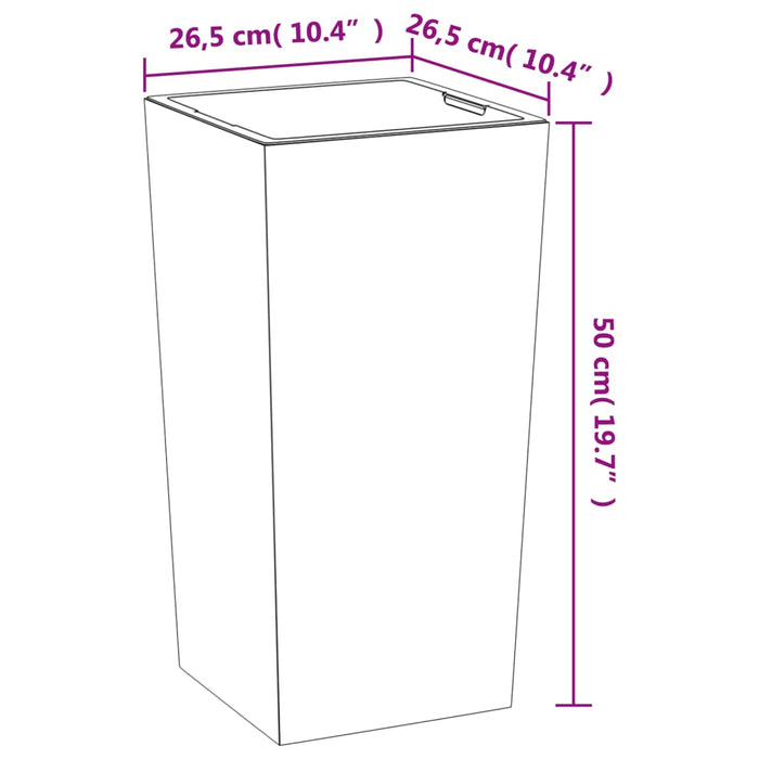 Jardinieră cu interior detașabil antracit 11 / 26,5 L PP beton WALTI