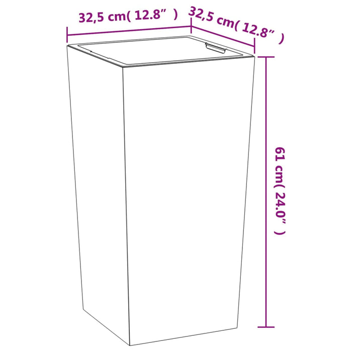 Jardinieră cu interior detașabil, antracit, 21 / 49 L, PP beton - WALTI WALTI