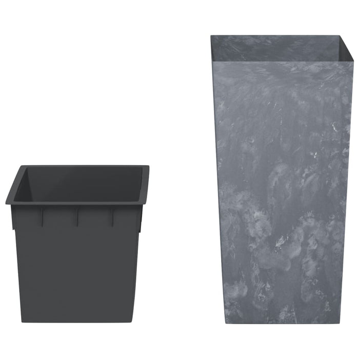 Jardinieră cu interior detașabil, gri, 21/49 L, PP aspect beton WALTI