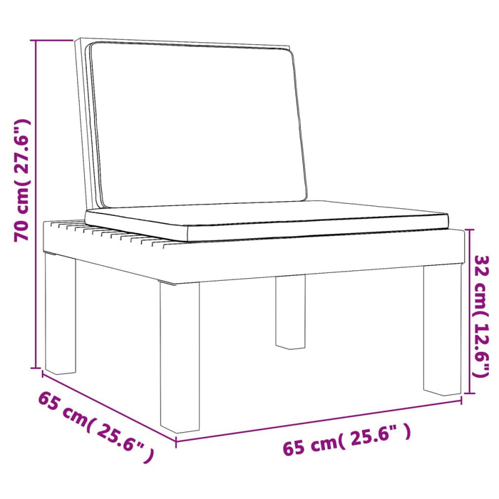 Șezlong cu perne, alb, PP - WALTI WALTI