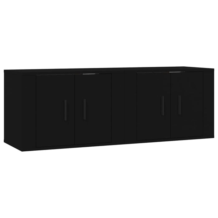 Dulapuri TV montate pe perete, 2 buc., negru, 57x34,5x40 cm WALTI