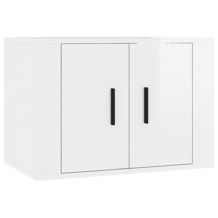 Dulapuri TV montate perete 2 buc. alb extralucios 57x34,5x40 cm WALTI