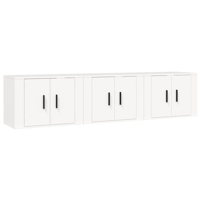 Dulapuri TV montate pe perete, 3 buc., alb, 57x34,5x40 cm WALTI