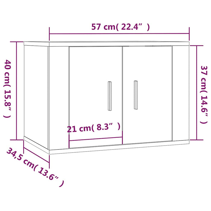 Dulapuri TV montate pe perete 3 buc stejar afumat, 57x34,5x40cm WALTI