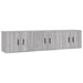 Dulapuri TV montate pe perete, 3 buc., gri sonoma 57x34,5x40 cm - WALTI WALTI