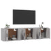 Dulapuri TV montate pe perete, 3 buc., gri sonoma 57x34,5x40 cm - WALTI WALTI