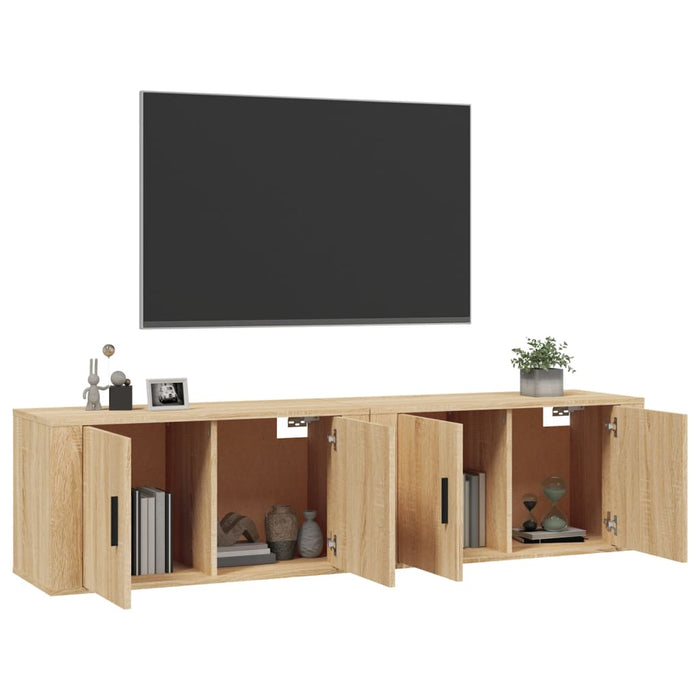 Dulapuri TV montate pe perete 2 buc stejar sonoma 80x34,5x40 cm - WALTI WALTI