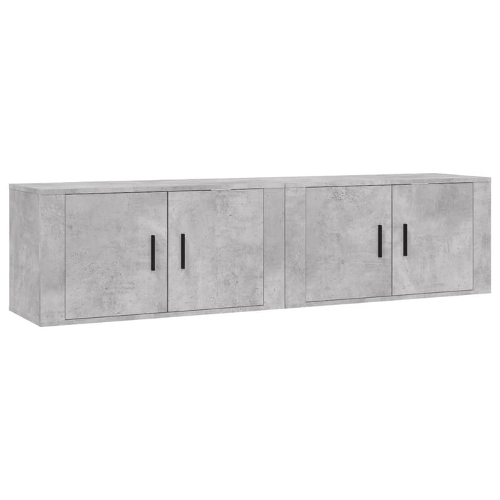 Dulapuri TV montate pe perete, 2 buc., gri beton, 80x34,5x40 cm - WALTI WALTI