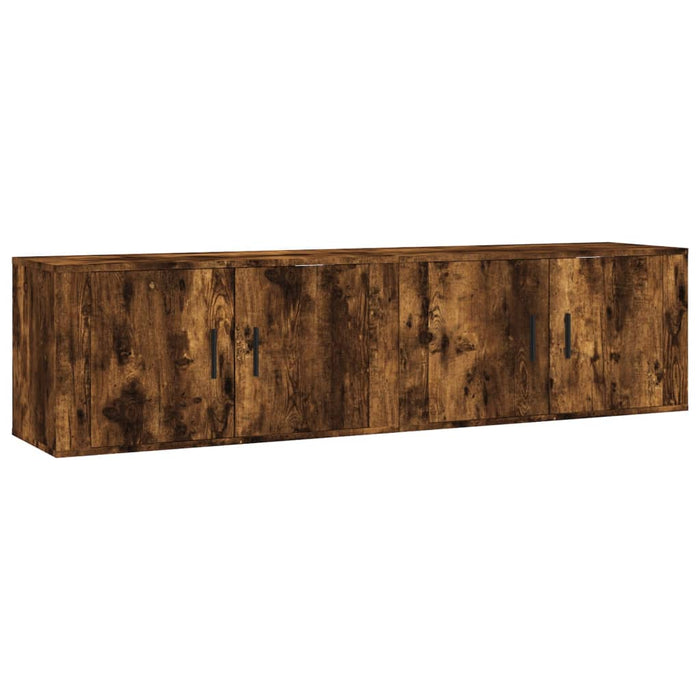 Dulapuri TV montate pe perete 2 buc stejar afumat, 80x34,5x40cm - WALTI WALTI