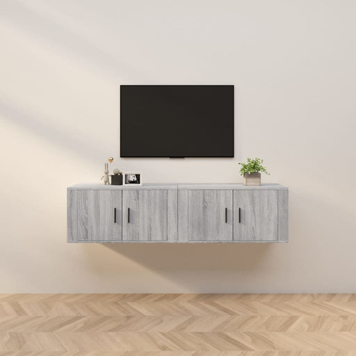 Dulapuri TV montate pe perete 2 buc., gri sonoma, 80x34,5x40 cm - WALTI WALTI