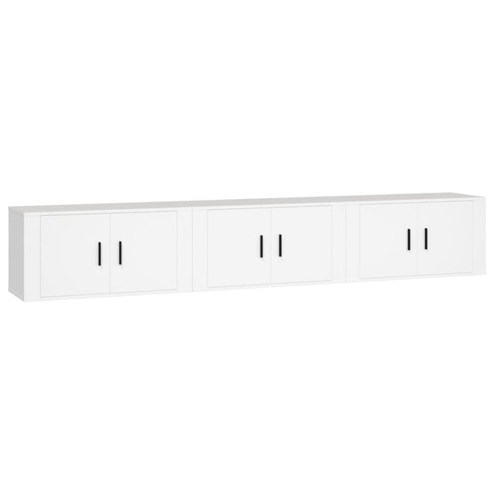 Dulapuri TV montate pe perete, 3 buc., alb, 80x34,5x40 cm - WALTI WALTI