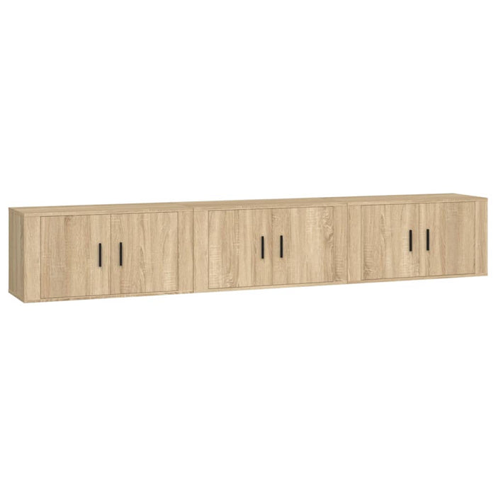 Dulapuri TV montate pe perete 3 buc stejar sonoma 80x34,5x40 cm - WALTI WALTI