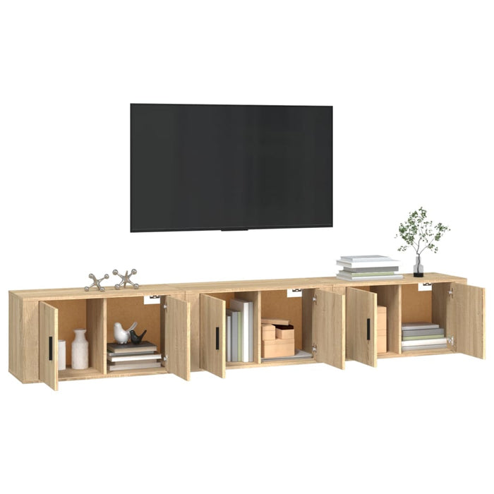 Dulapuri TV montate pe perete 3 buc stejar sonoma 80x34,5x40 cm - WALTI WALTI