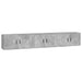 Dulapuri TV montate pe perete, 3 buc., gri beton, 80x34,5x40 cm - WALTI WALTI