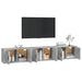 Dulapuri TV montate pe perete, 3 buc., gri beton, 80x34,5x40 cm - WALTI WALTI