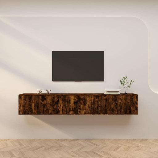 Dulapuri TV montate pe perete 3 buc. stejar afumat 80x34,5x40cm - WALTI WALTI