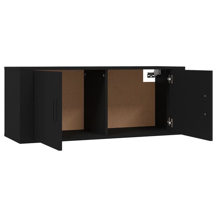 Dulapuri TV montate pe perete, 2 buc., negru, 100x34,5x40 cm WALTI