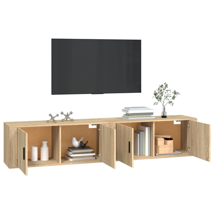Dulapuri TV montate pe perete 2 buc stejar sonoma 100x34,5x40cm - WALTI WALTI