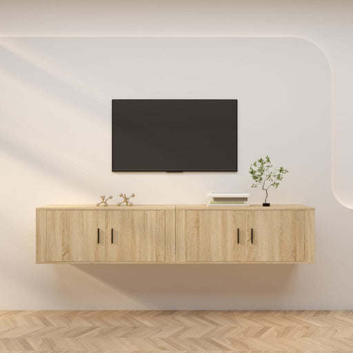 Dulapuri TV montate pe perete 2 buc stejar sonoma 100x34,5x40cm - WALTI WALTI