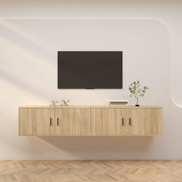 Dulapuri TV montate pe perete 2 buc stejar sonoma 100x34,5x40cm - WALTI WALTI