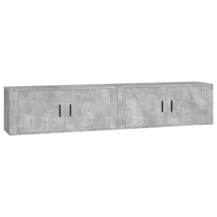 Dulapuri TV montate pe perete, 2 buc., gri beton, 100x34,5x40cm - WALTI WALTI