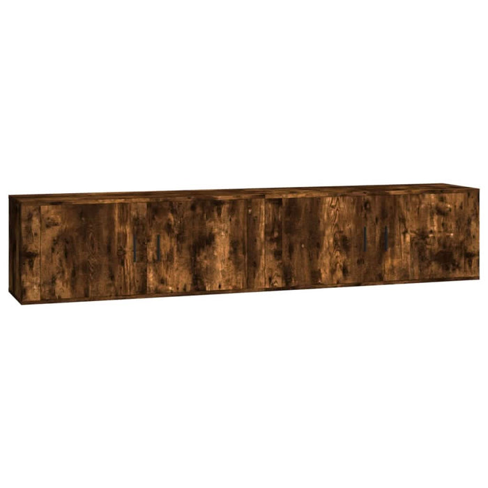 Dulapuri TV montate pe perete 2 buc stejar afumat 100x34,5x40cm - WALTI WALTI