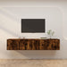 Dulapuri TV montate pe perete 2 buc stejar afumat 100x34,5x40cm - WALTI WALTI