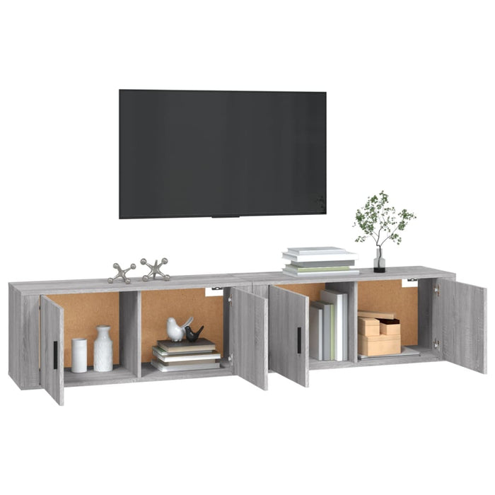 Dulapuri TV montate pe perete 2 buc. gri sonoma, 100x34,5x40 cm - WALTI WALTI