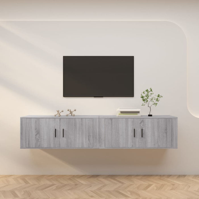 Dulapuri TV montate pe perete 2 buc. gri sonoma, 100x34,5x40 cm - WALTI WALTI