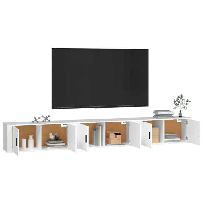 Dulapuri TV montate pe perete, 3 buc., alb, 100x34,5x40 cm WALTI