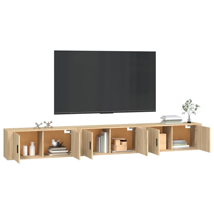 Dulapuri TV montate pe perete 3 buc stejar sonoma 100x34,5x40cm - WALTI WALTI