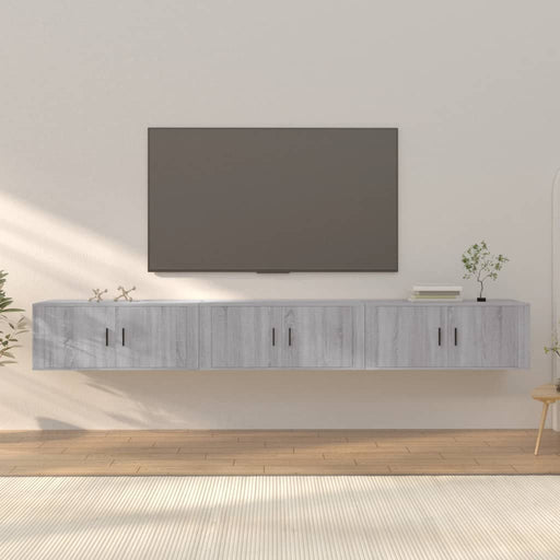 Dulapuri TV montate pe perete 3 buc. gri sonoma 100x34,5x40 cm - WALTI WALTI