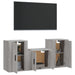 Set dulap TV, 3 piese, gri sonoma, lemn prelucrat - WALTI WALTI