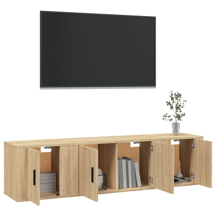Set dulap TV, 3 piese, stejar sonoma, lemn prelucrat - WALTI WALTI
