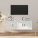 Set dulap TV, 2 piese, alb, lemn prelucrat - WALTI WALTI