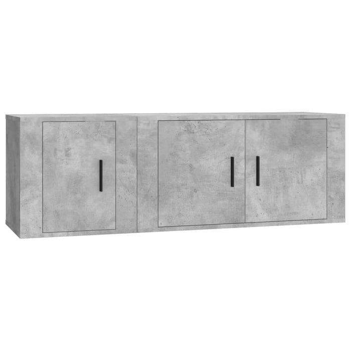 Set dulap TV, 2 piese, gri beton, lemn prelucrat - WALTI WALTI
