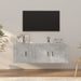 Set dulap TV, 2 piese, gri beton, lemn prelucrat - WALTI WALTI