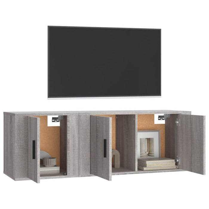 Set dulapuri TV, 2 piese, gri sonoma, lemn prelucrat - WALTI WALTI
