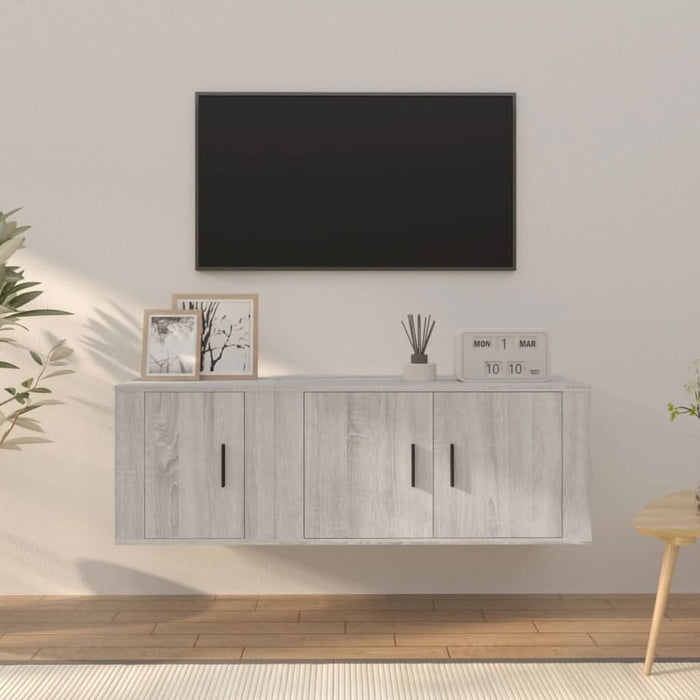 Set dulapuri TV, 2 piese, gri sonoma, lemn prelucrat - WALTI WALTI