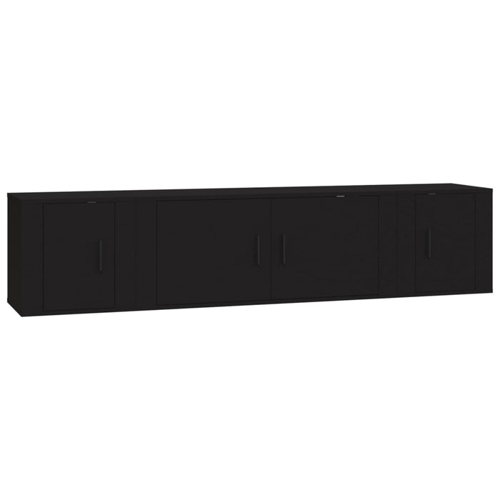 Set dulapuri TV, 3 piese, negru, lemn prelucrat WALTI