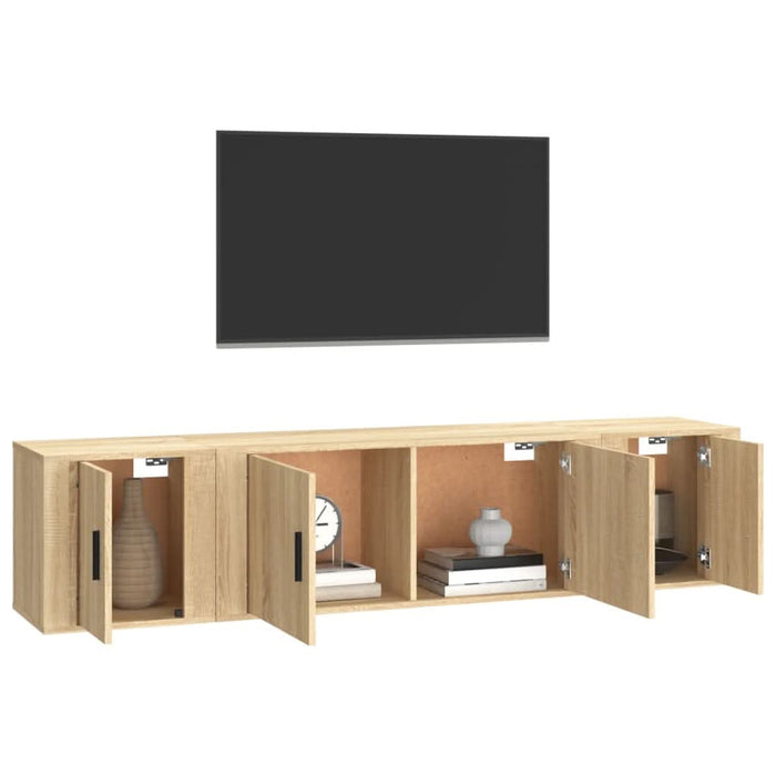 Set dulap TV, 3 piese, stejar sonoma, lemn prelucrat - WALTI WALTI