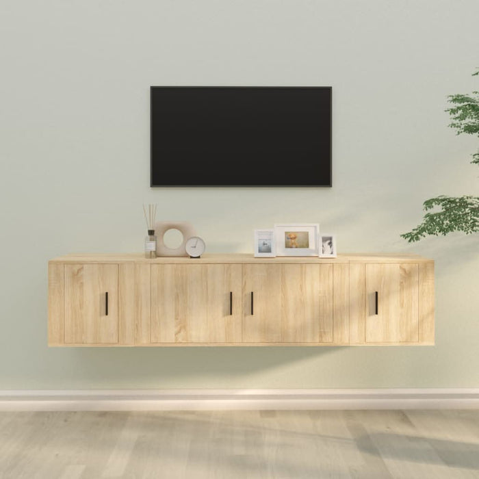 Set dulap TV, 3 piese, stejar sonoma, lemn prelucrat - WALTI WALTI