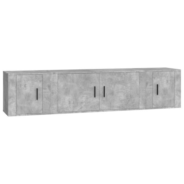 Set dulapuri TV, 3 piese, gri beton, lemn prelucrat - WALTI WALTI