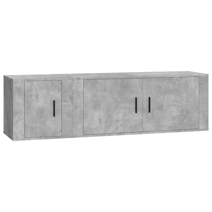 Set dulap TV, 2 piese, gri beton, lemn prelucrat - WALTI WALTI