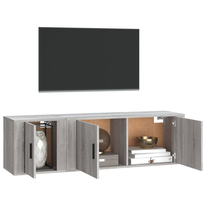 Set dulapuri TV, 2 piese, gri sonoma, lemn prelucrat - WALTI WALTI
