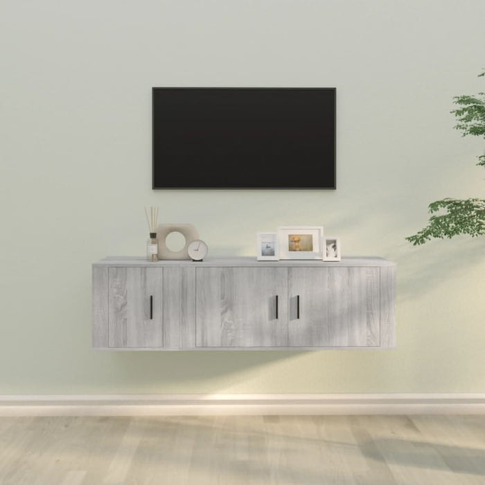 Set dulapuri TV, 2 piese, gri sonoma, lemn prelucrat - WALTI WALTI
