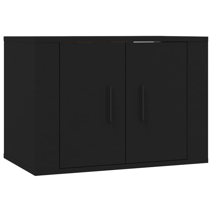 Set dulap TV, 2 piese, negru, lemn prelucrat WALTI