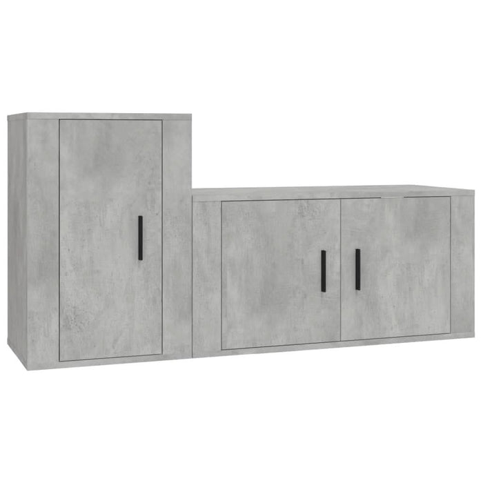 Set dulap TV, 2 piese, gri beton, lemn prelucrat - WALTI WALTI